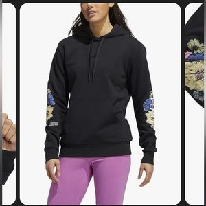 adidas womens black floral graphic hoodie
